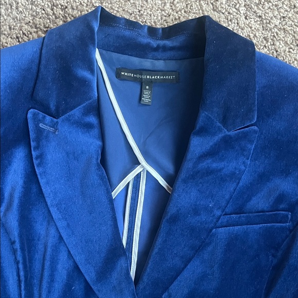 White House Black Market Deep Blue Velvet Blazer - Picture 6 of 12